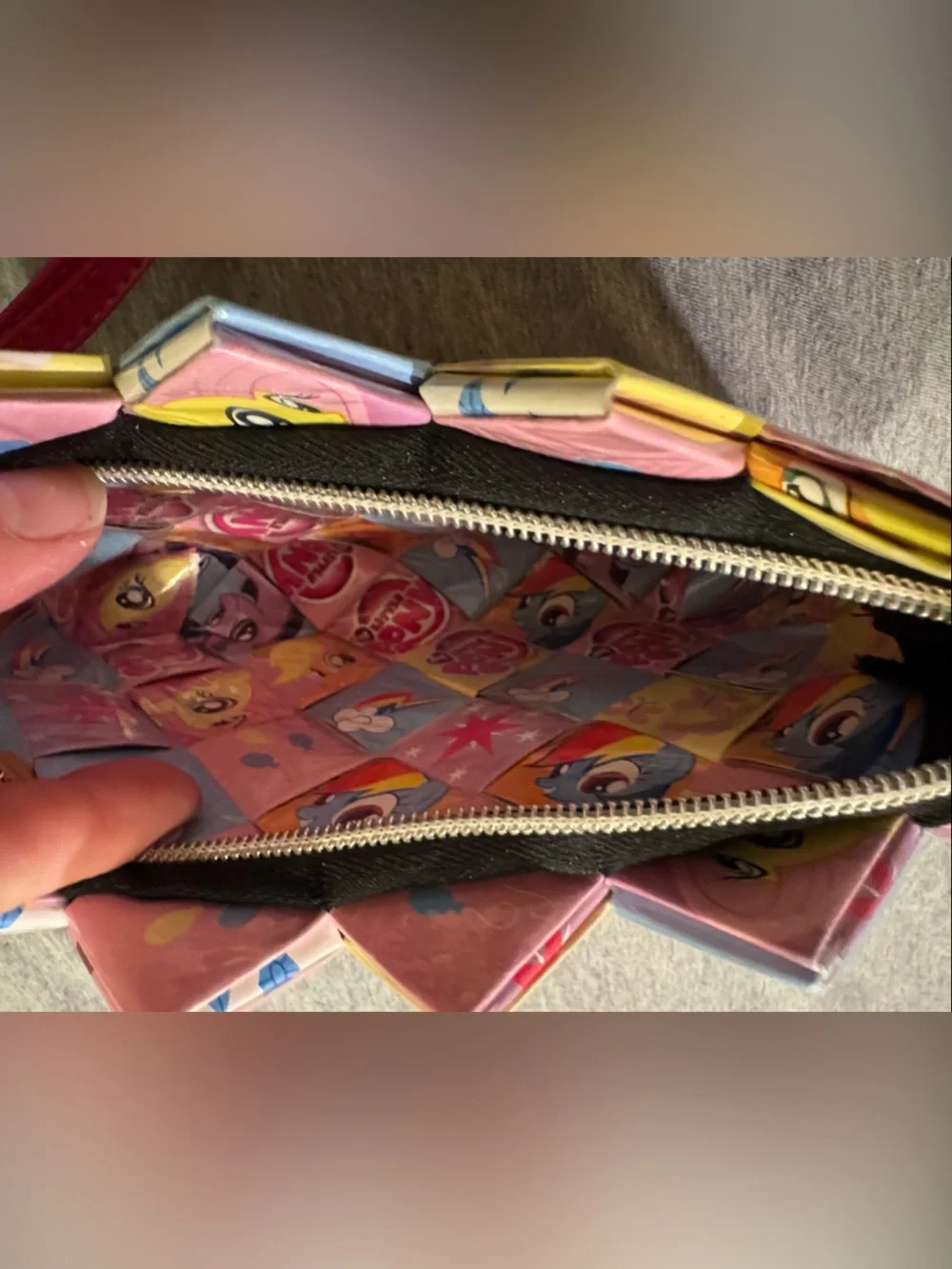 My Little Pony Pink, Yellow, Blue Patchwork Wristlet Handmade